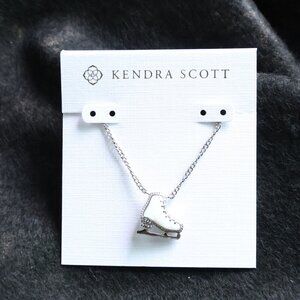 Kendra Scott Ice Skate Silver Necklace White Mother-of-Pearl